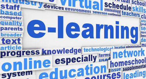 E-learning slogan poster