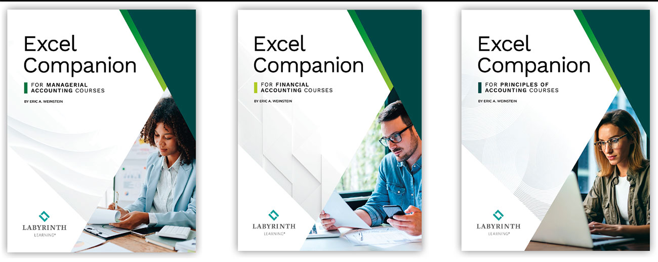 Excel Supplements book covers for Financial, Managerial, Principles of Accounting Courses